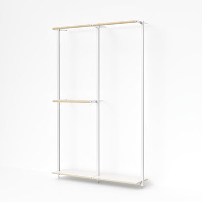 MALYA Kleiderstange im cleanen Look mit 3 Kleiderstangen – zeitloses, wandmontiertes Ordnungssystem mit klaren Linien und hochwertiger Tischlerverarbeitung, ideal für moderne Innenräume.