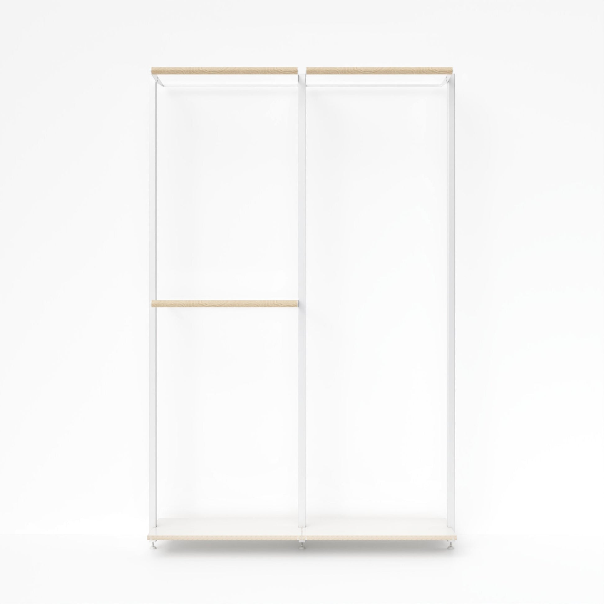 MALYA Kleiderstange im cleanen Look mit 3 Kleiderstangen– zeitloses, wandmontiertes Ordnungssystem mit klaren Linien und hochwertiger Tischlerverarbeitung, ideal für moderne Innenräume.