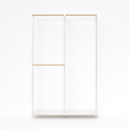 MALYA Kleiderstange im cleanen Look mit 3 Kleiderstangen– zeitloses, wandmontiertes Ordnungssystem mit klaren Linien und hochwertiger Tischlerverarbeitung, ideal für moderne Innenräume.